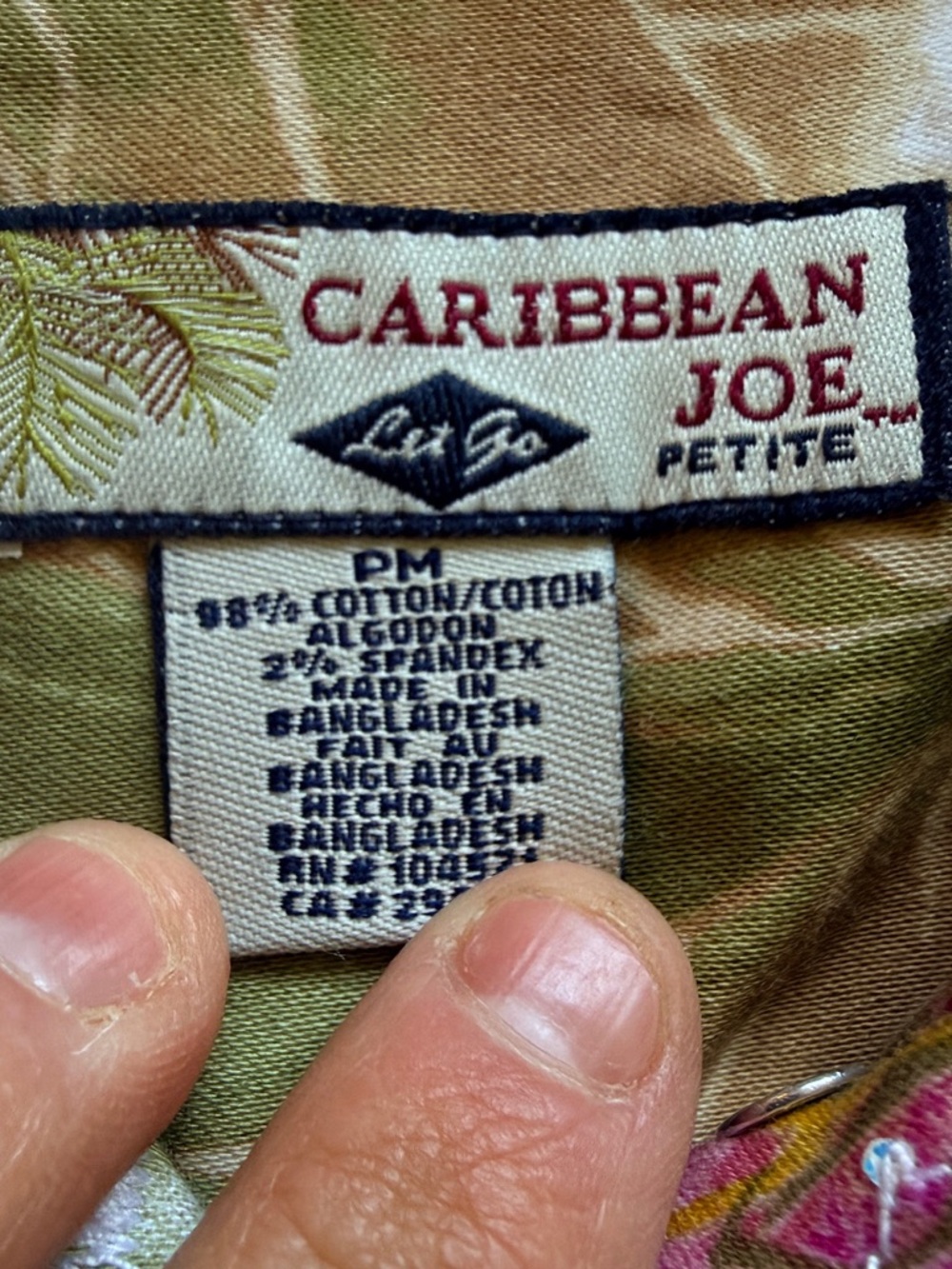 Caribbean Joe bright floral button,Shacket blazer Office spring PM whimsical - Picture 3 of 3